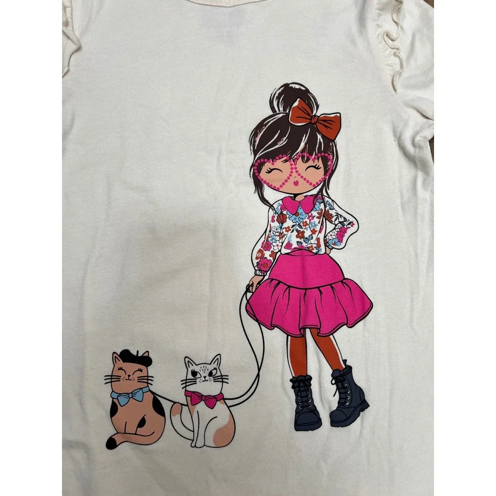 Girls Graphic Shirt &‎ Ruffle Skirt Set | 60% Cotton 40% Poly & 100% Cotton